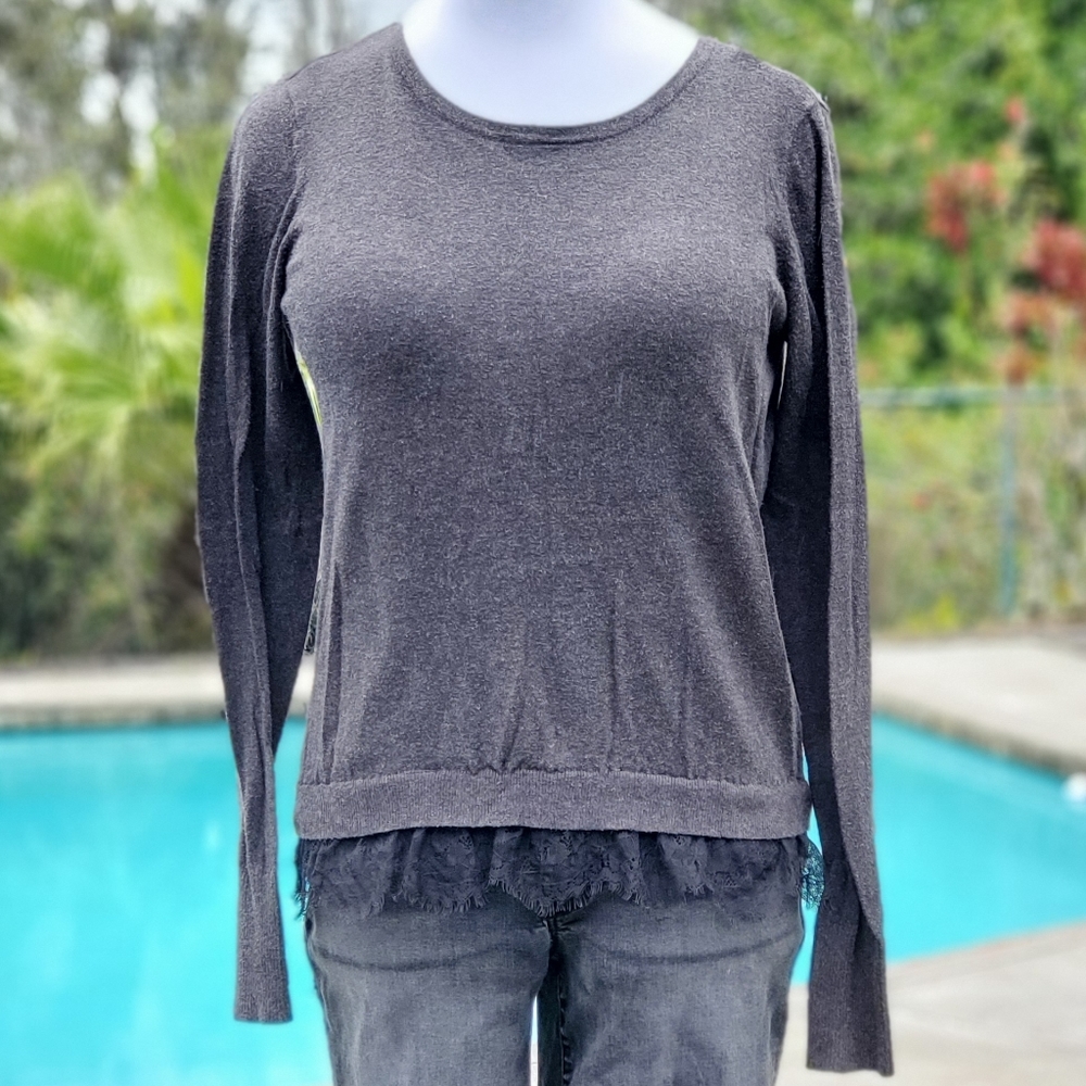 Victoria's Secret long sleeve  lace hemp top sz Sm - Picture 8 of 15